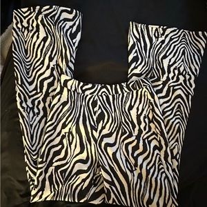 Zebra flare pants